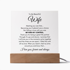 To My Wife Fate – Acrylic Square